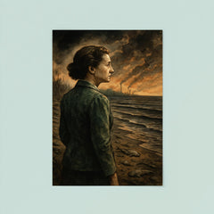 Rachel Carson facing a poisoned silent shoreline poster 8