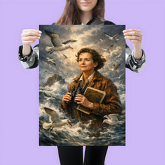 Rachel Carson with storm tossed seabirds poster 3
