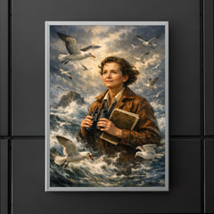 Rachel Carson with storm tossed seabirds poster 5