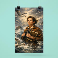 Rachel Carson with storm tossed seabirds poster 6