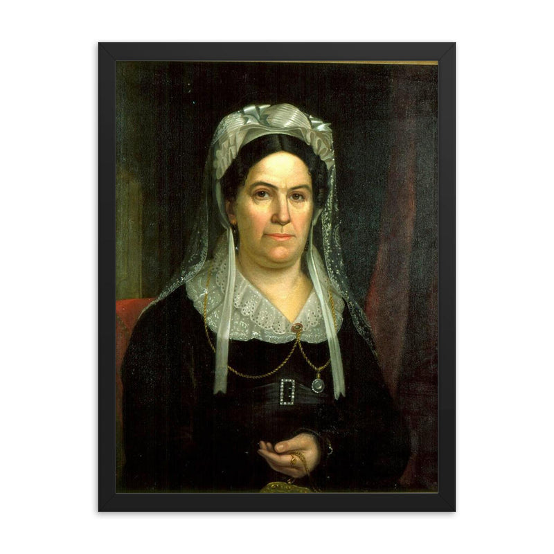 Rachel Jackson framed print on a plain backdrop in size 18