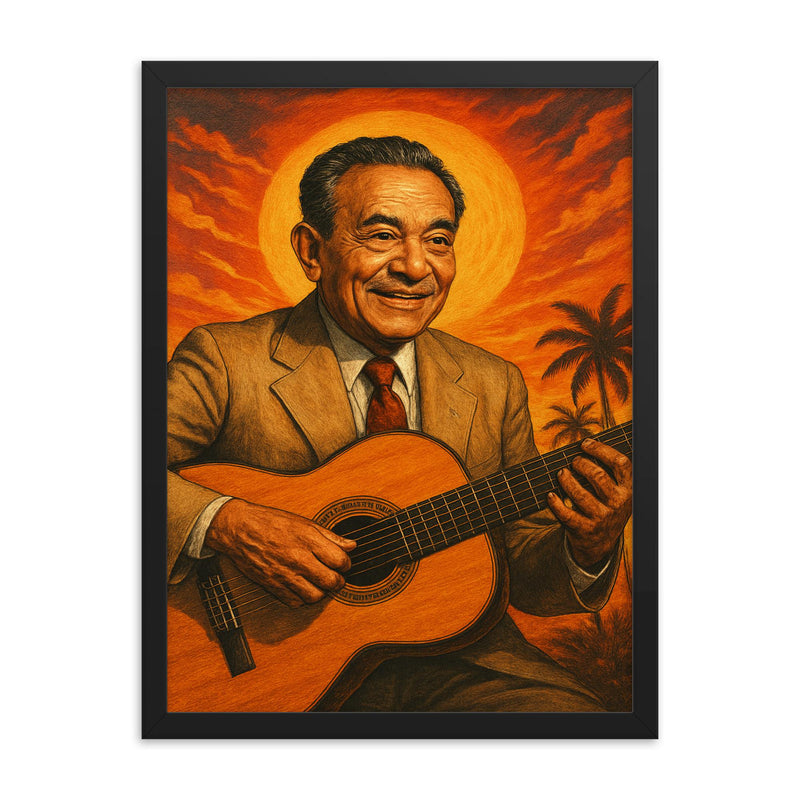 Rafael Hernandez Marin framed print on a plain backdrop in size 18