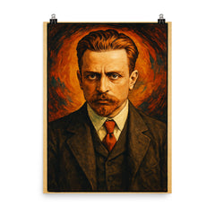 Rainer Maria Rilke poster on a plain backdrop in size 8"x10".