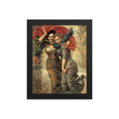 Rainy Day by Gaetano Bellei framed print on a plain backdrop in size 8"x10".
