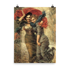 Rainy Day by Gaetano Bellei poster on a plain backdrop in size 8"x10".