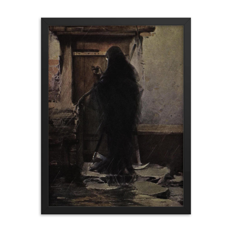Rainy Day by Piotr Stachiewicz, 1912 framed print on a plain backdrop in size 18