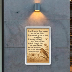 Ralph Waldo Emerson gratitude poem with bird poster 2