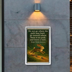 ralph waldo emerson quote go where there is no path and leave a trail poster 2