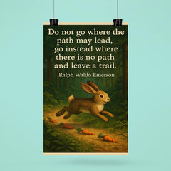 ralph waldo emerson quote go where there is no path and leave a trail poster 6
