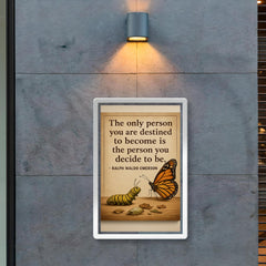 ralph waldo emerson quote the only person you are destined to become is who you decide to be poster 2