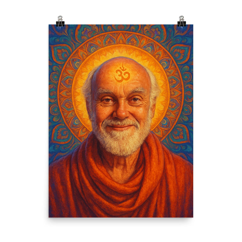 Ram Dass poster on a plain backdrop in size 8