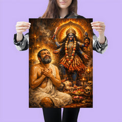 Ramakrishna ecstatic beside Kali shrine poster 3