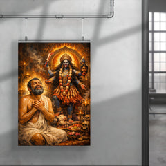 Ramakrishna ecstatic beside Kali shrine poster 4