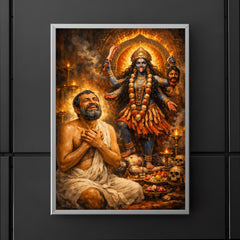 Ramakrishna ecstatic beside Kali shrine poster 5