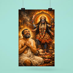 Ramakrishna ecstatic beside Kali shrine poster 6