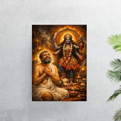 Ramakrishna ecstatic beside Kali shrine poster 7