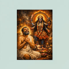 Ramakrishna ecstatic beside Kali shrine poster 8