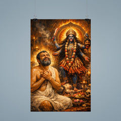 Ramakrishna ecstatic beside Kali shrine poster 9