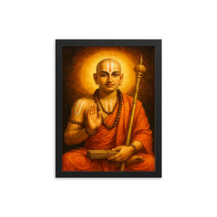 Ramanuja framed print on a plain backdrop in size 12"x16".
