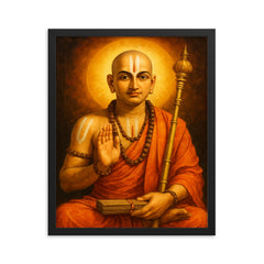 Ramanuja framed print on a plain backdrop in size 16"x20".