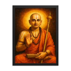 Ramanuja framed print on a plain backdrop in size 18"x24".