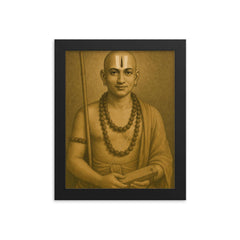 Ramanuja framed print on a plain backdrop in size 8"x10".