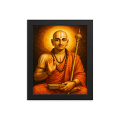 Ramanuja framed print on a plain backdrop in size 8"x10".