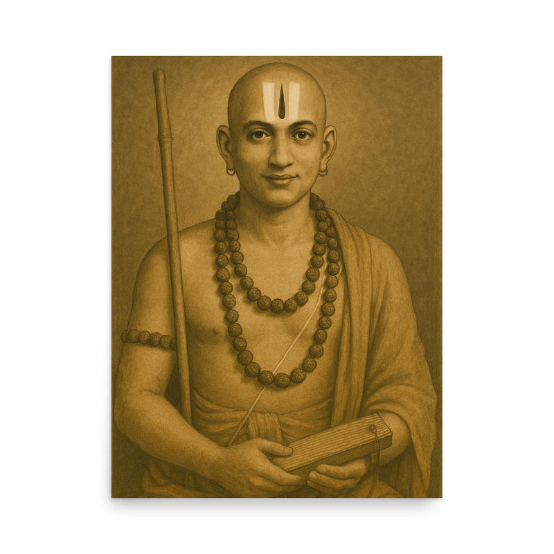 Ramanuja poster on a plain backdrop in size 18