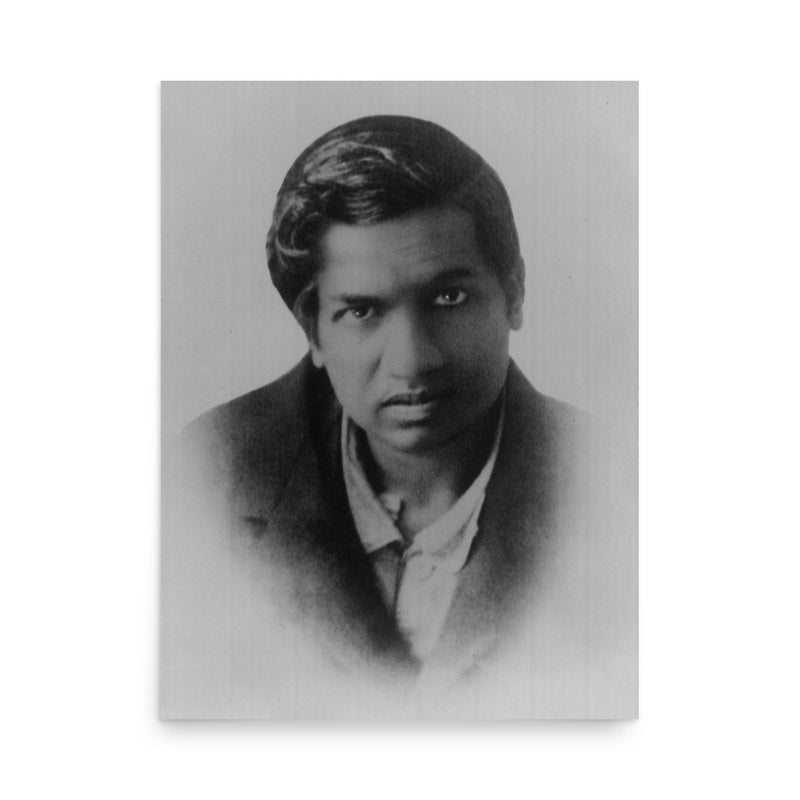 Ramanujan poster on a plain backdrop in size 18