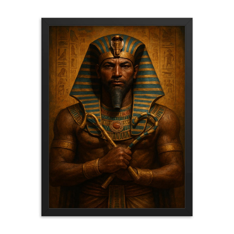 Ramesses III framed print on a plain backdrop in size 18
