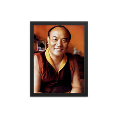 Rangjung Rigpe Dorje framed print on a plain backdrop in size 12"x16".