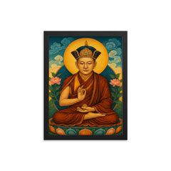 Rangjung Rigpe Dorje framed print on a plain backdrop in size 12"x16".