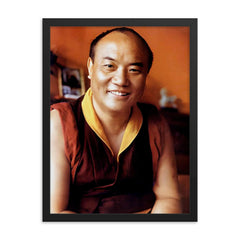 Rangjung Rigpe Dorje framed print on a plain backdrop in size 18"x24".