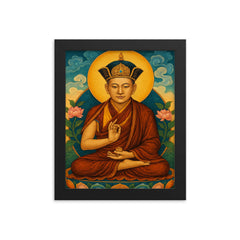Rangjung Rigpe Dorje framed print on a plain backdrop in size 8"x10".