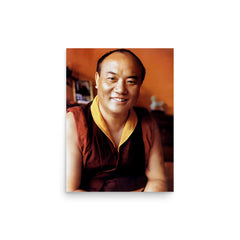 Rangjung Rigpe Dorje poster on a plain backdrop in size 12"x16".