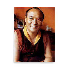 Rangjung Rigpe Dorje poster on a plain backdrop in size 18"x24".