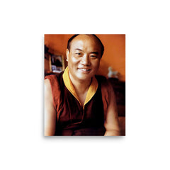 Rangjung Rigpe Dorje poster on a plain backdrop in size 8"x10".