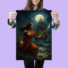 Rani Abbakka confronting Portuguese warships at night poster 3