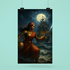 Rani Abbakka confronting Portuguese warships at night poster 6