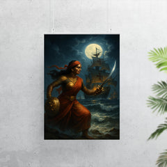 Rani Abbakka confronting Portuguese warships at night poster 7