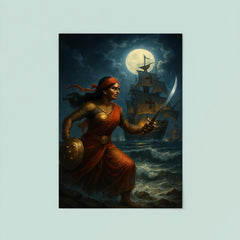 Rani Abbakka confronting Portuguese warships at night poster 8