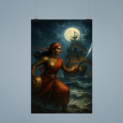 Rani Abbakka confronting Portuguese warships at night poster 9