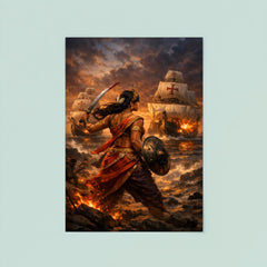 Rani Abbakka facing Portuguese warships at dusk poster 8