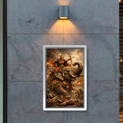 Rani Durgavati on elephant during last battle poster 2
