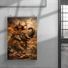 Rani Durgavati on elephant during last battle poster 4
