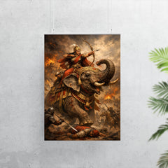 Rani Durgavati on elephant during last battle poster 7