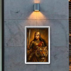 Rani Durgavati tiger hunt armor portrait poster 2