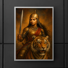 Rani Durgavati tiger hunt armor portrait poster 5
