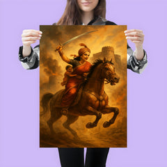 Rani Lakshmibai charging from Jhansi fort poster 3