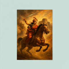 Rani Lakshmibai charging from Jhansi fort poster 8